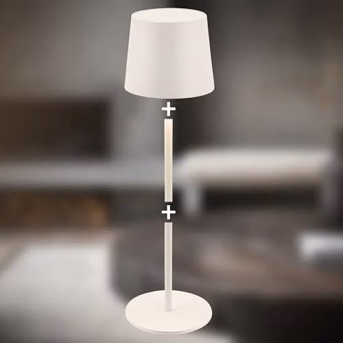 Briloner Rechargeable LED Table Lamp, Dimmable Touch Control Reading Light in White – 7