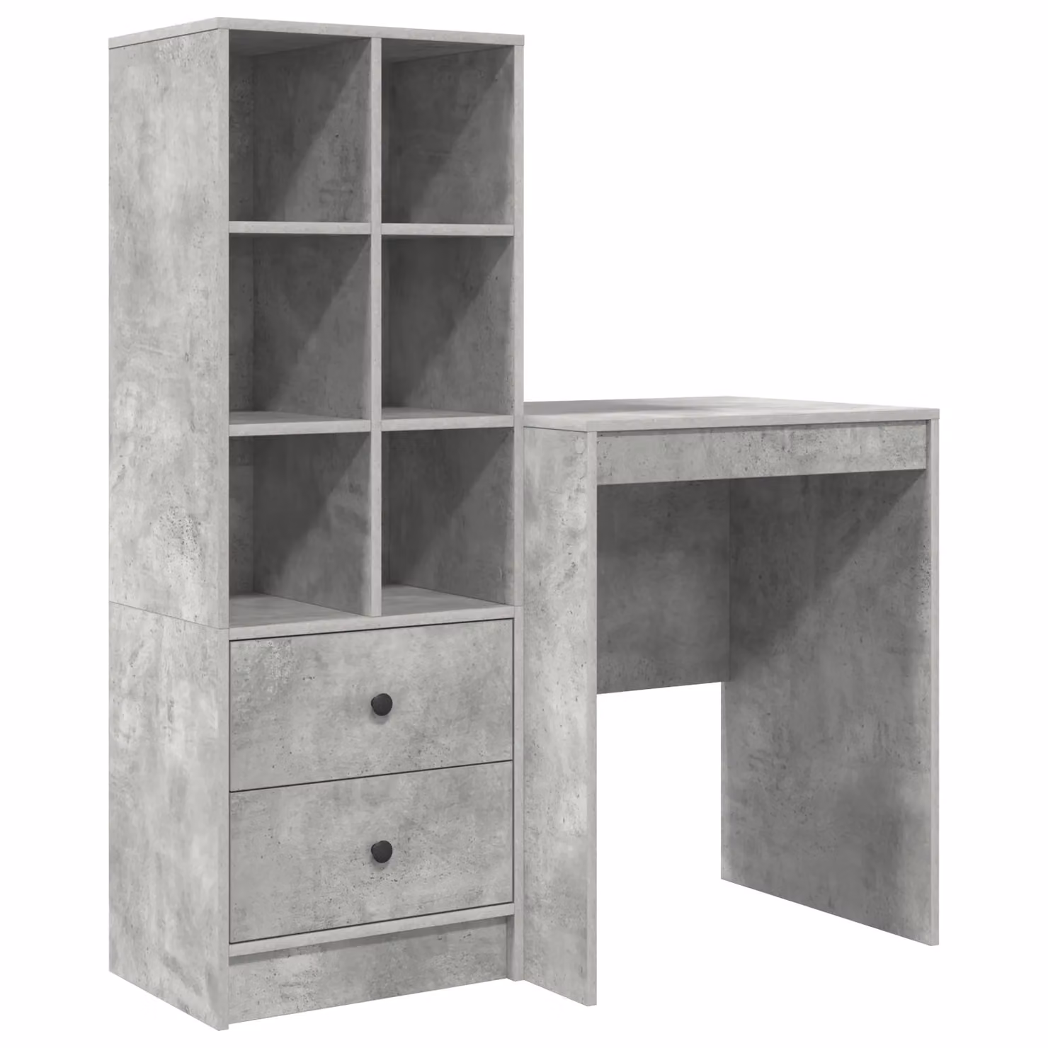 Berkfield Modern Writing Desk with Storage in Concrete Grey Engineered Wood – 2