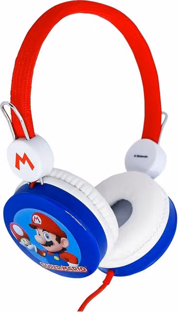 Super Mario Kids Wired Headphones with 3.5mm Jack in Red and Multicolour