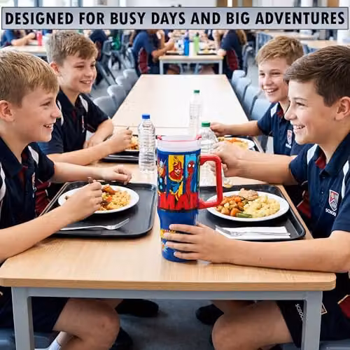 Get Trend Marvel Avengers Insulated Stainless Steel Tumbler with Straw and Handle, 920ml, Multicolour – 3