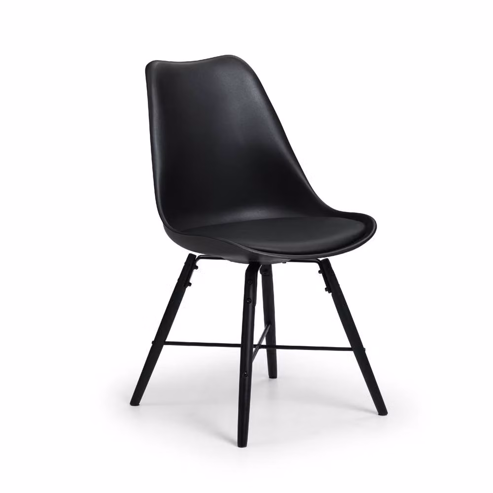 Cheshire Rosedale Set of 2 Industrial Dining Chairs in Black with Matt Metal Legs – 2