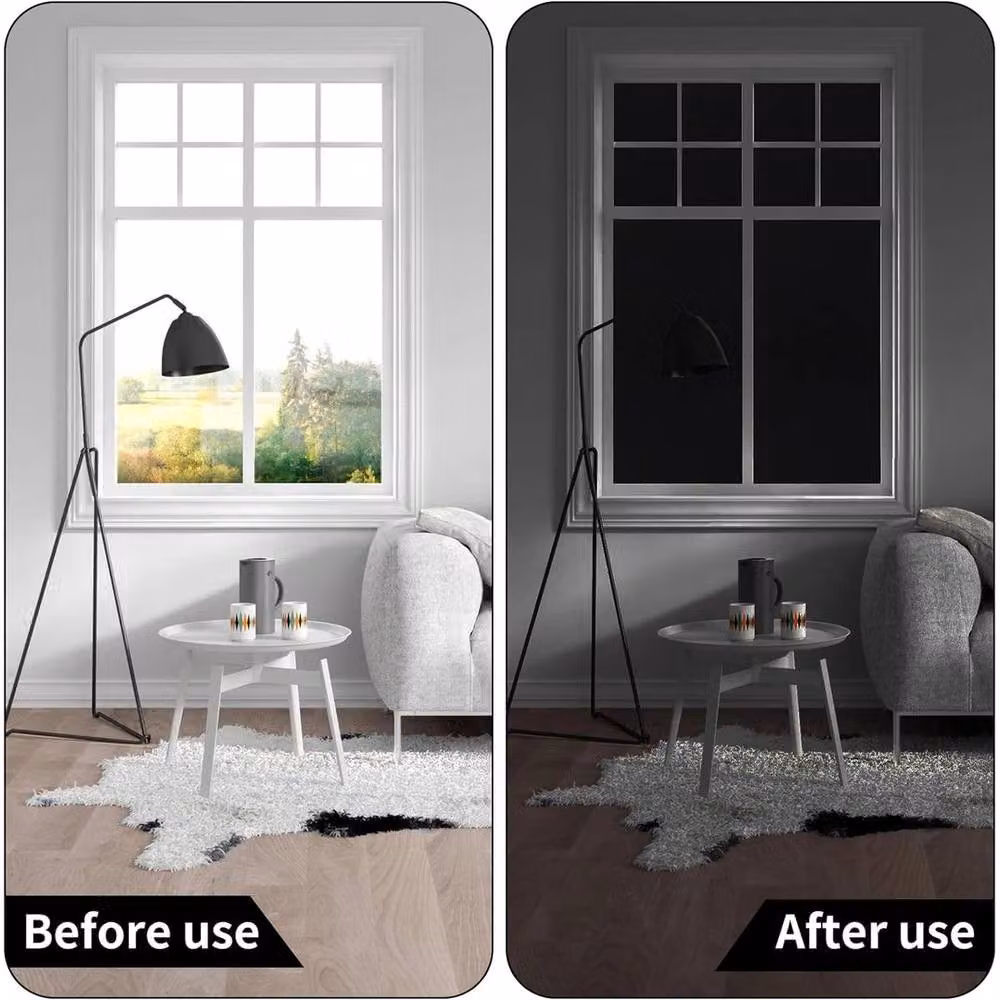 FLAVORA Blackout Window Tint Film in Black for Privacy and UV Block, W x H: 100 x 100 cm – 6