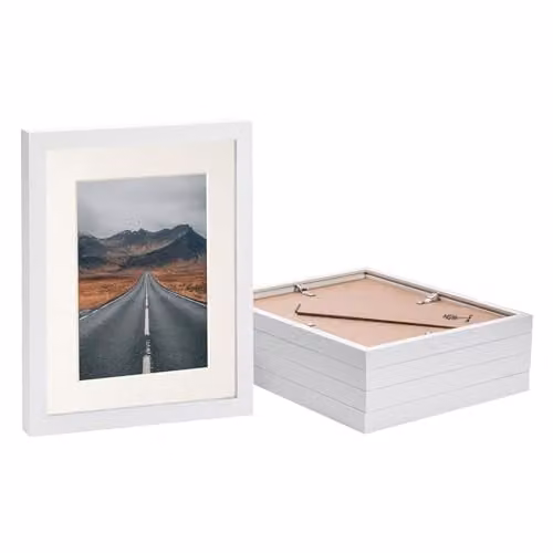 Nicola Spring White Rectangular Single Photo Frames, Pack of 5