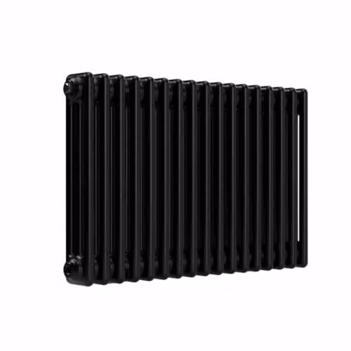 Lux Heat Black Horizontal 3 Column Traditional Steel Radiator, H: 50.0 cm, W: 78.5 cm – 2