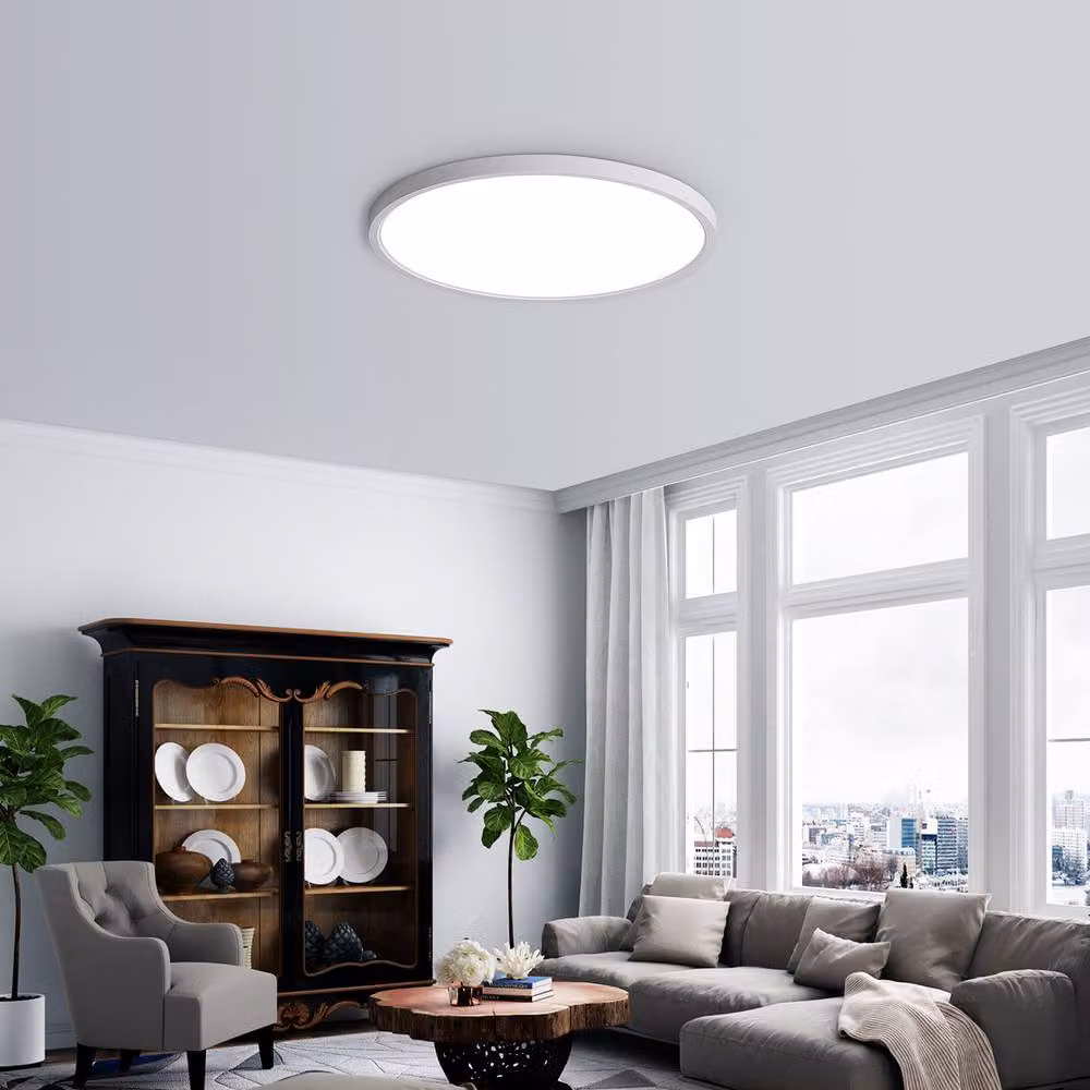 Goeco LED Round Bathroom Ceiling Light, White, 6500K Cool White, IP44 – 2