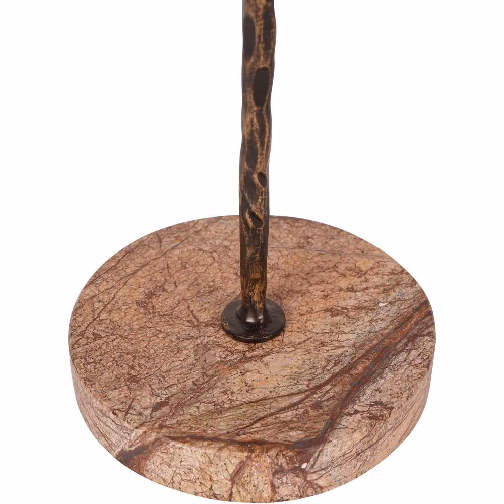 Libra Interiors Rutland Small Tabletop Hurricane in Gold and Brown, Height: 39 cm – 3