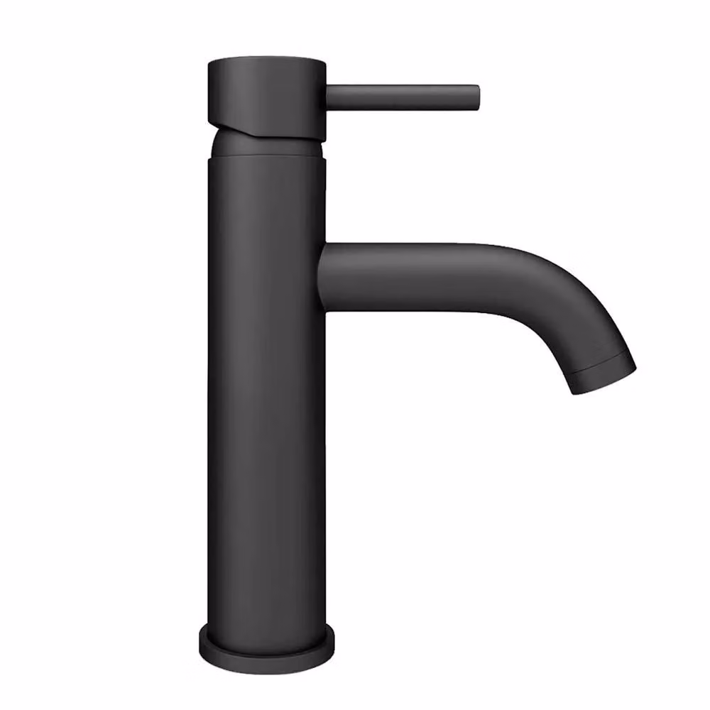 Nes Home Luxhaus Round Single Lever Basin Mono Mixer Tap in Matte Black – 2