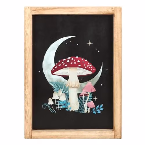 Something Different Wholesale Forest Mushroom Botanical Illustration Framed Wall Print in Brown and Multicolour
