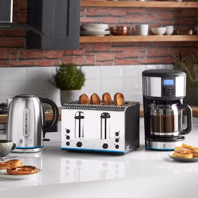 Russell Hobbs Buckingham 4 Slice Toaster in Brushed Stainless Steel, Silver