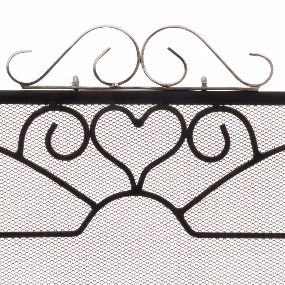 Hill Interiors Chrome Topped Fire Screen in Black – 2