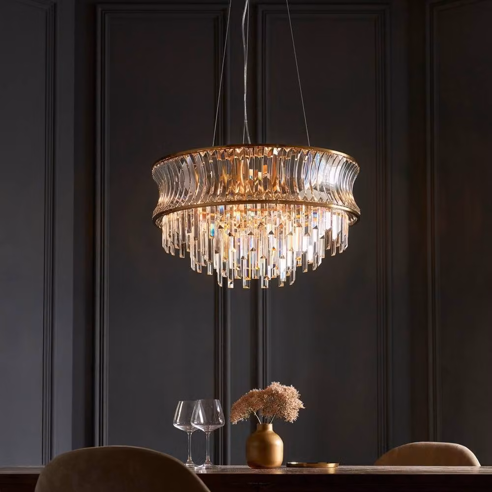 Netlighting Vittoria Pendant Light in Gold and Brass with Crystal and Glass – 2