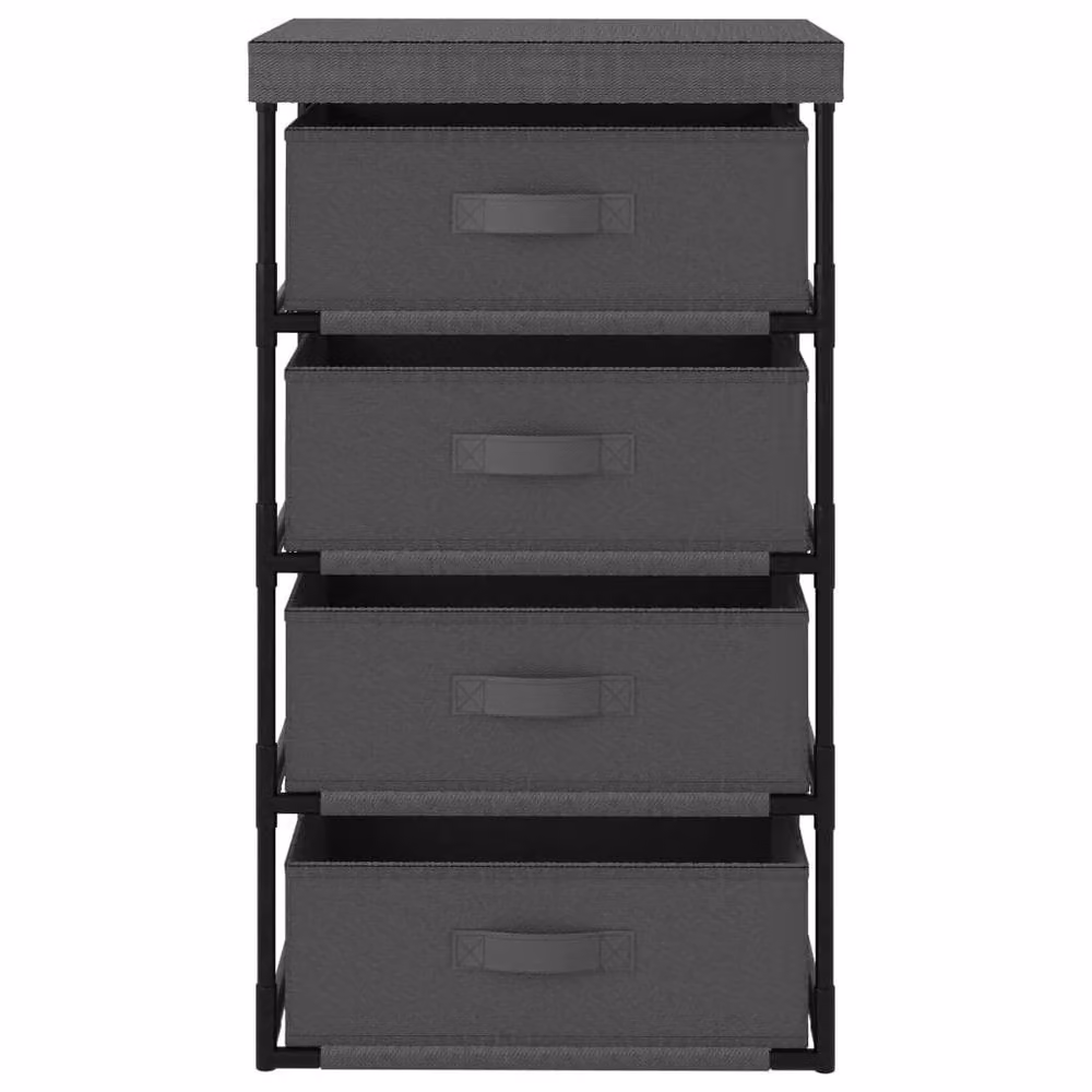 Berkfield Home Freestanding Metal Storage Rack in Grey with 4 Baskets – 2