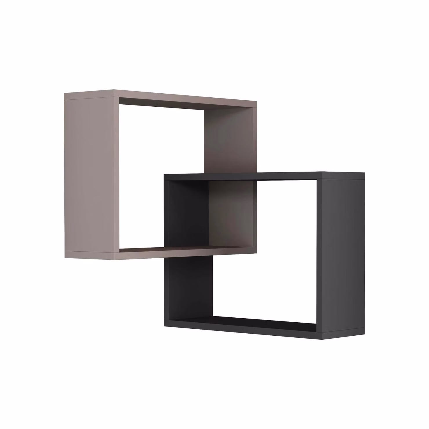 Decortie Ring Corner Wall Mounted Modern Bookcase Display Unit in White and Anthracite Grey, W/D/H: 60 x 60 x 68 cm – 2