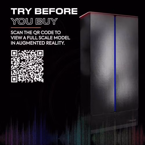 X Rocker Carbon-Tek 2 Door Wardrobe with RGB LED Lighting and Drawer in Grey and Blue, W/D/H: 80 x 80 x 181 cm – 2