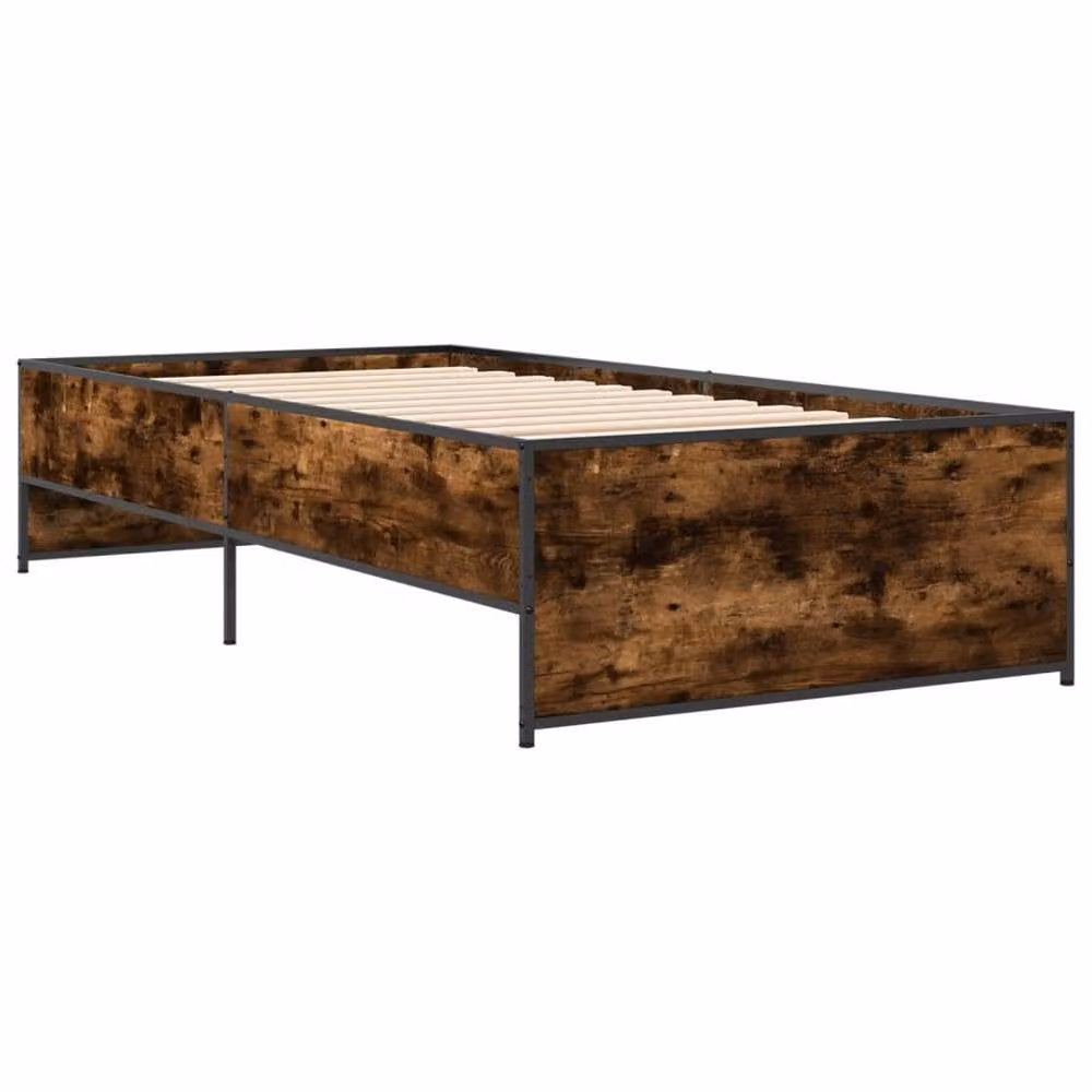 Berkfield Home Smoked Oak Small Single Bed Frame in Brown, W: 75 cm, L: 190 cm – 3
