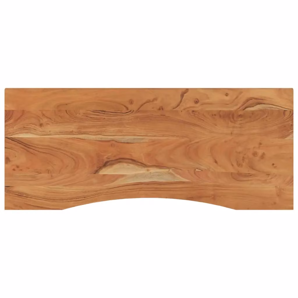 Berkfield Home Rectangular Solid Wood Acacia Desk Top in Brown, W: 110 cm, D: 50 cm, H: 2.5 cm – 2