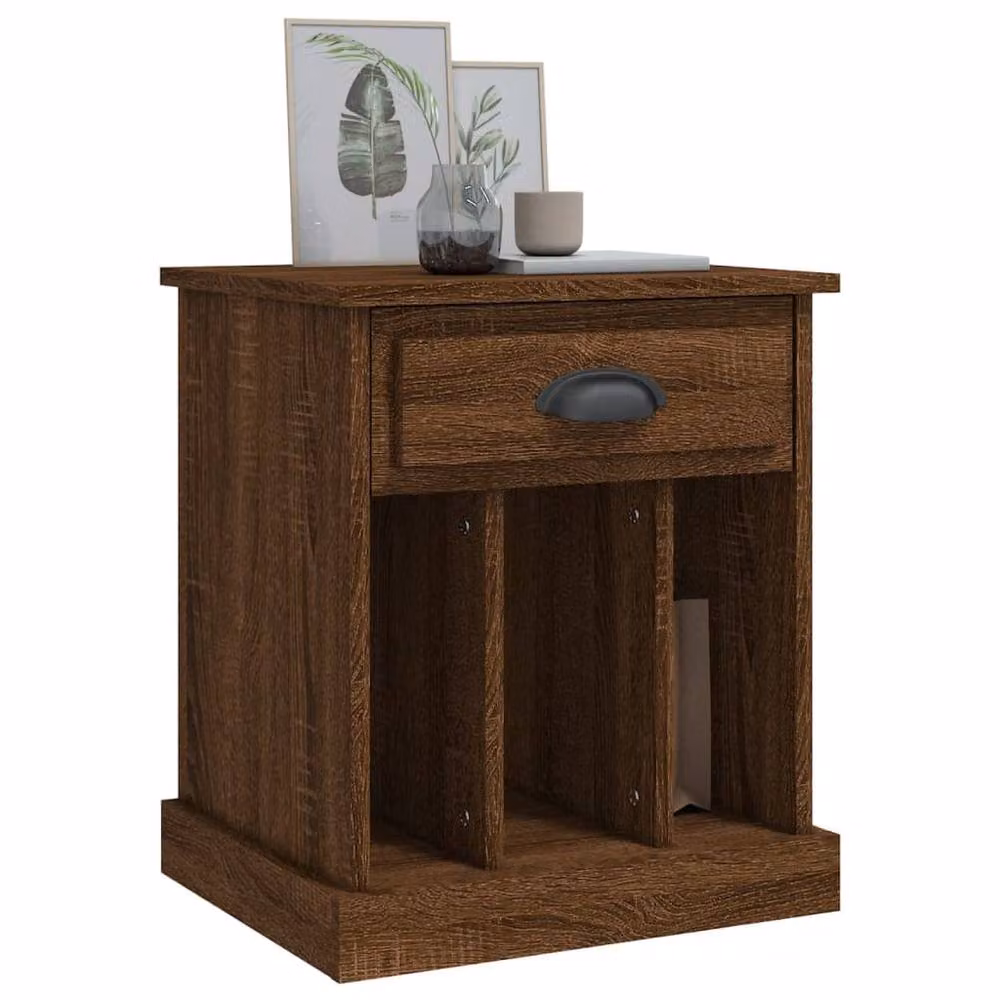 Berkfield Home Set of 2 Classic Bedside Cabinets in Brown Oak, W/D/H: 43 x 36 x 50 cm – 4