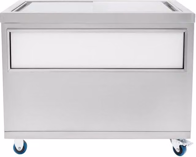 Monstershop Mobile Ice Cart in Silver, Width: 100 cm