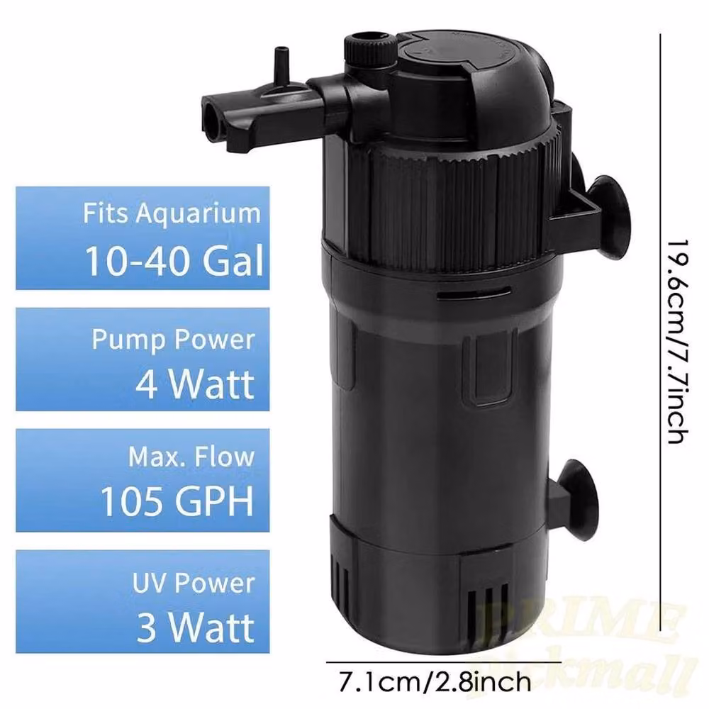 FLAVORA 5 in 1 Internal Aquarium Filter Pump, Black – 2