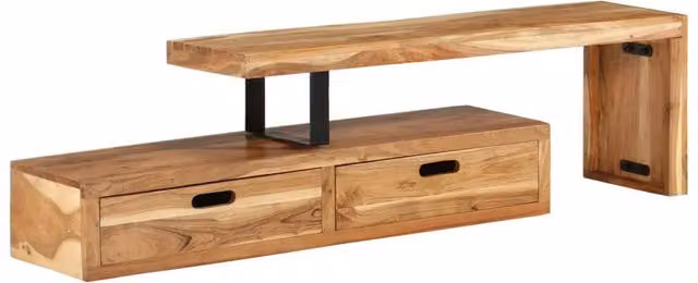 Berkfield Home Antique Brown Solid Acacia Wood TV Stand