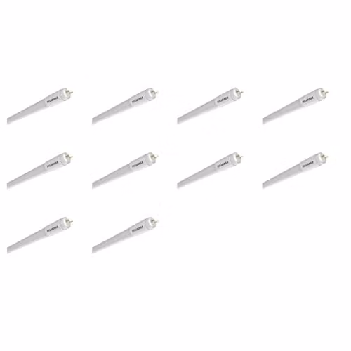SYLVANIA Toledo Superia T8 UNI 4ft LED Tube Light, G13 Base, 2400 Lumens, 6500K Daylight, White Frosted, Pack of 10
