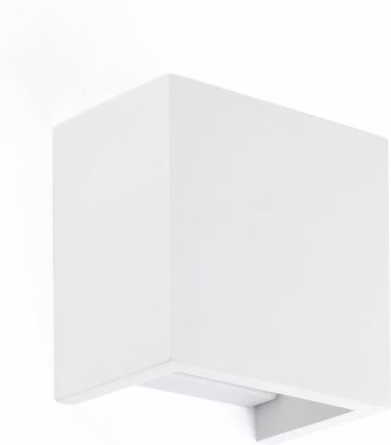 Faro Oslo Up and Down Square Wall Light in White Plaster
