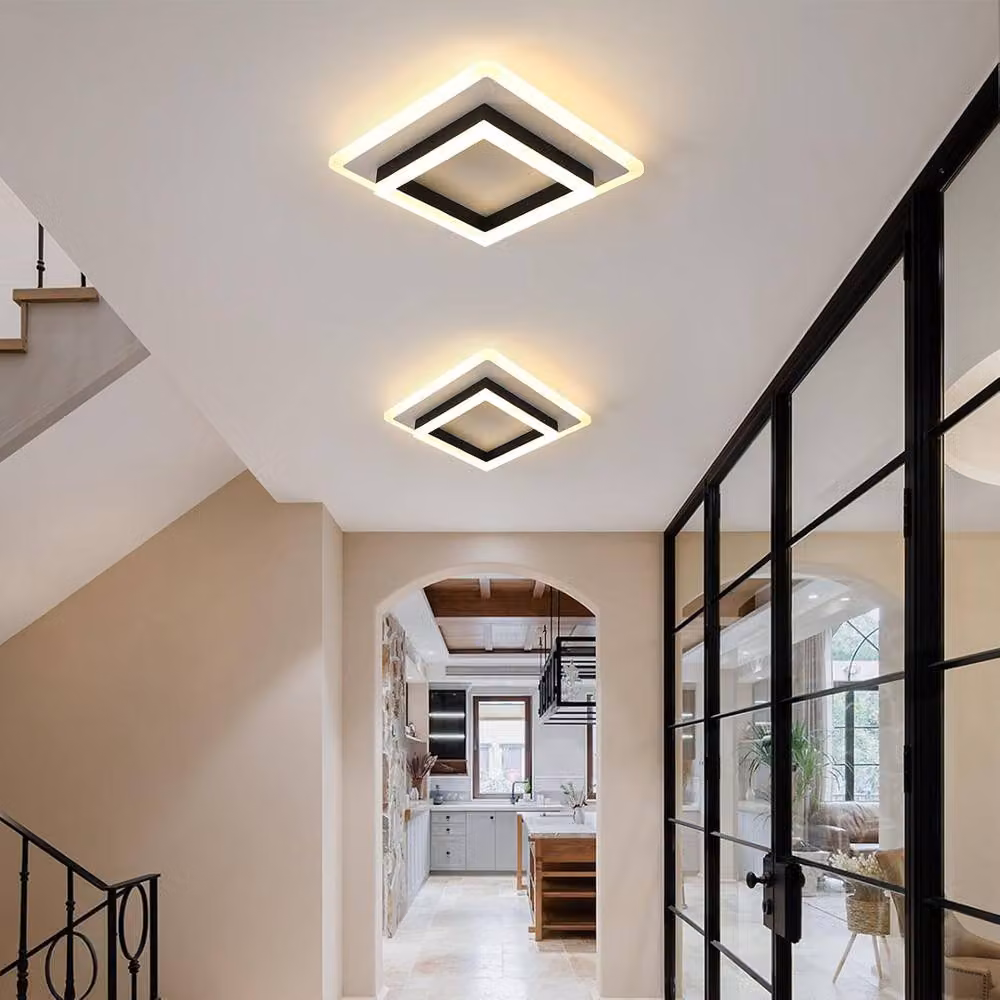 Goeco Modern Square LED Ceiling Light, 41W, Black, W/D/H: 40 x 40 x 7.5 cm – 3