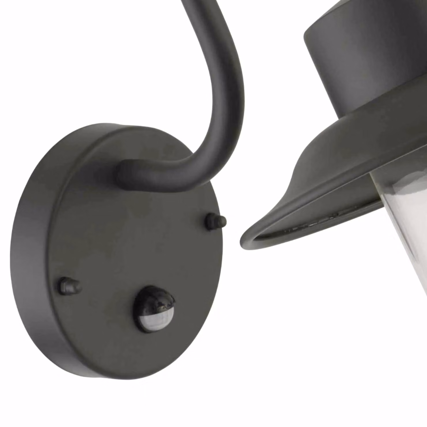 First Choice Lighting Montford Set of 2 Black Motion Sensor Outdoor Wall Lights with Timer and E27 LED Compatibility, H: 36.5 cm, W: 23.0 cm, D: 13.0 cm – 3