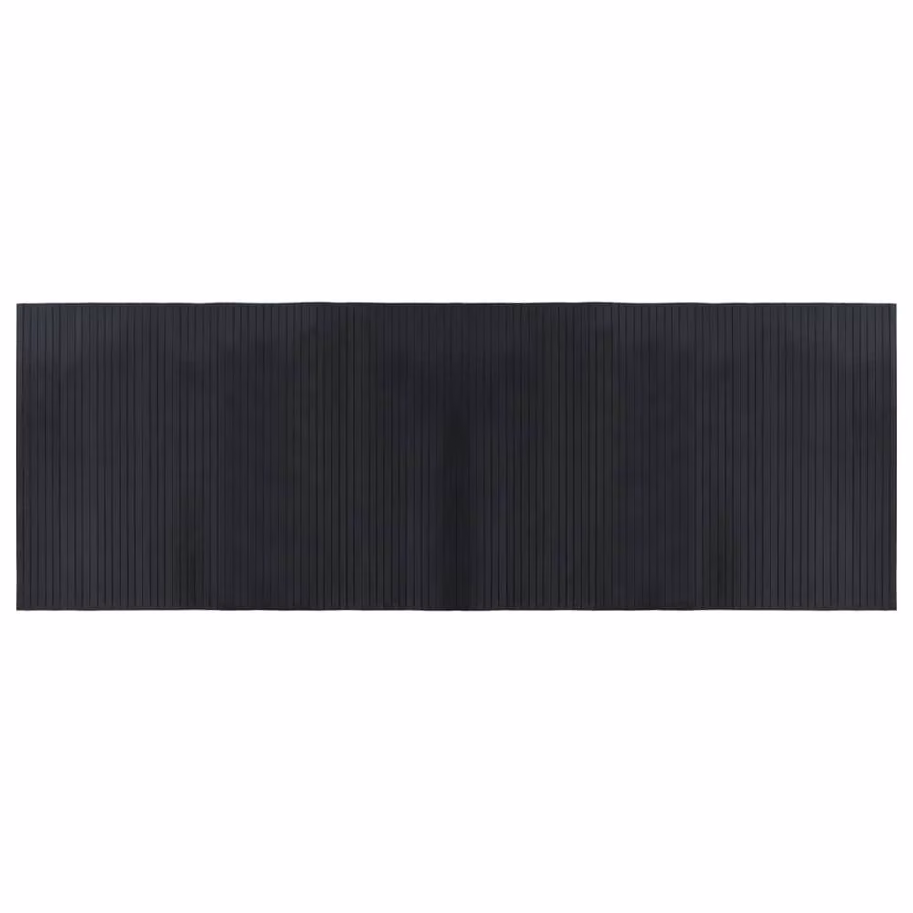 Berkfield Home Rectangular Striped Rug in Black, W: 70 cm x L: 200 cm, Bamboo and Polypropylene Blend – 2