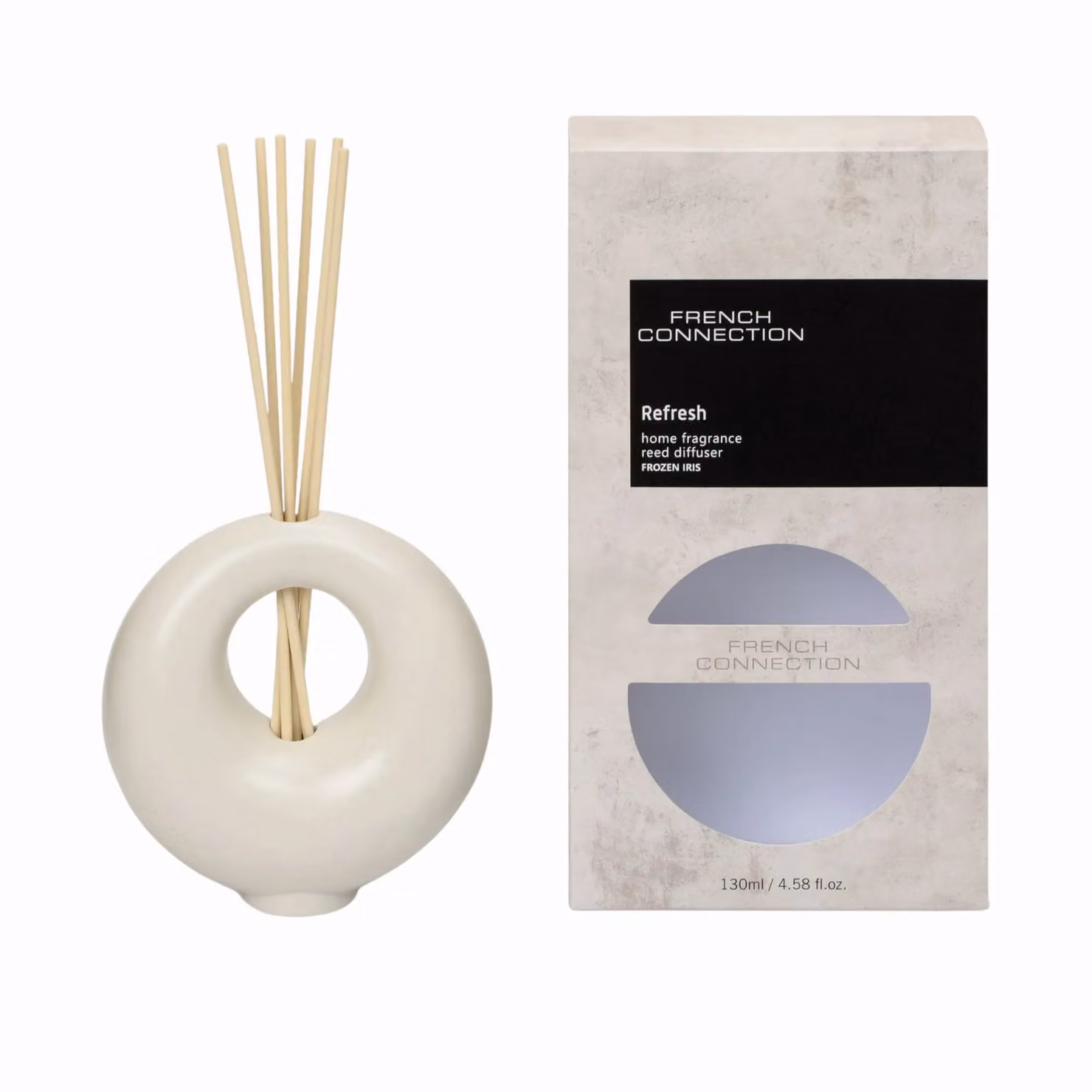 French Connection Iris & Orange Blossom Reed Diffuser, 130ml, Stone Range in Light Beige – 2