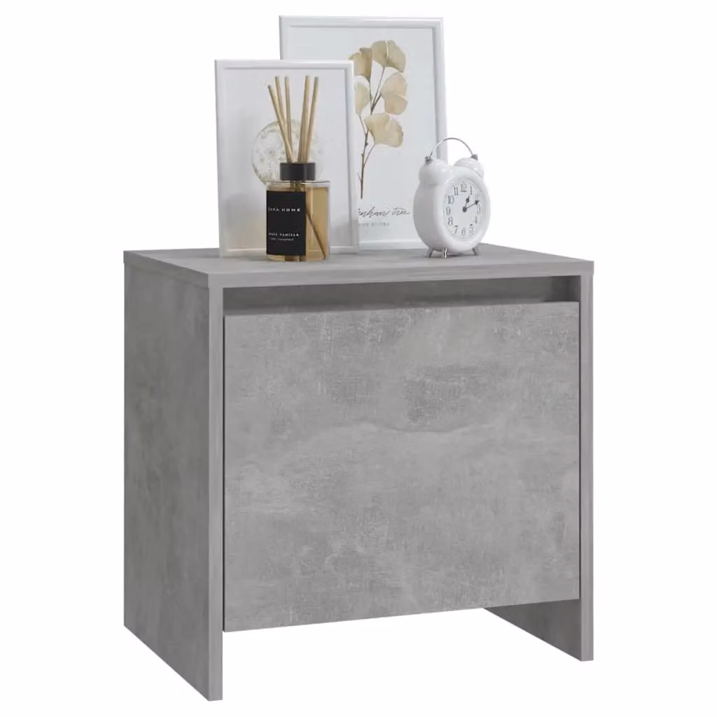 Berkfield Home Bedside Cabinet in Concrete Grey, W: 45 cm, D: 34 cm, H: 44.5 cm – 3