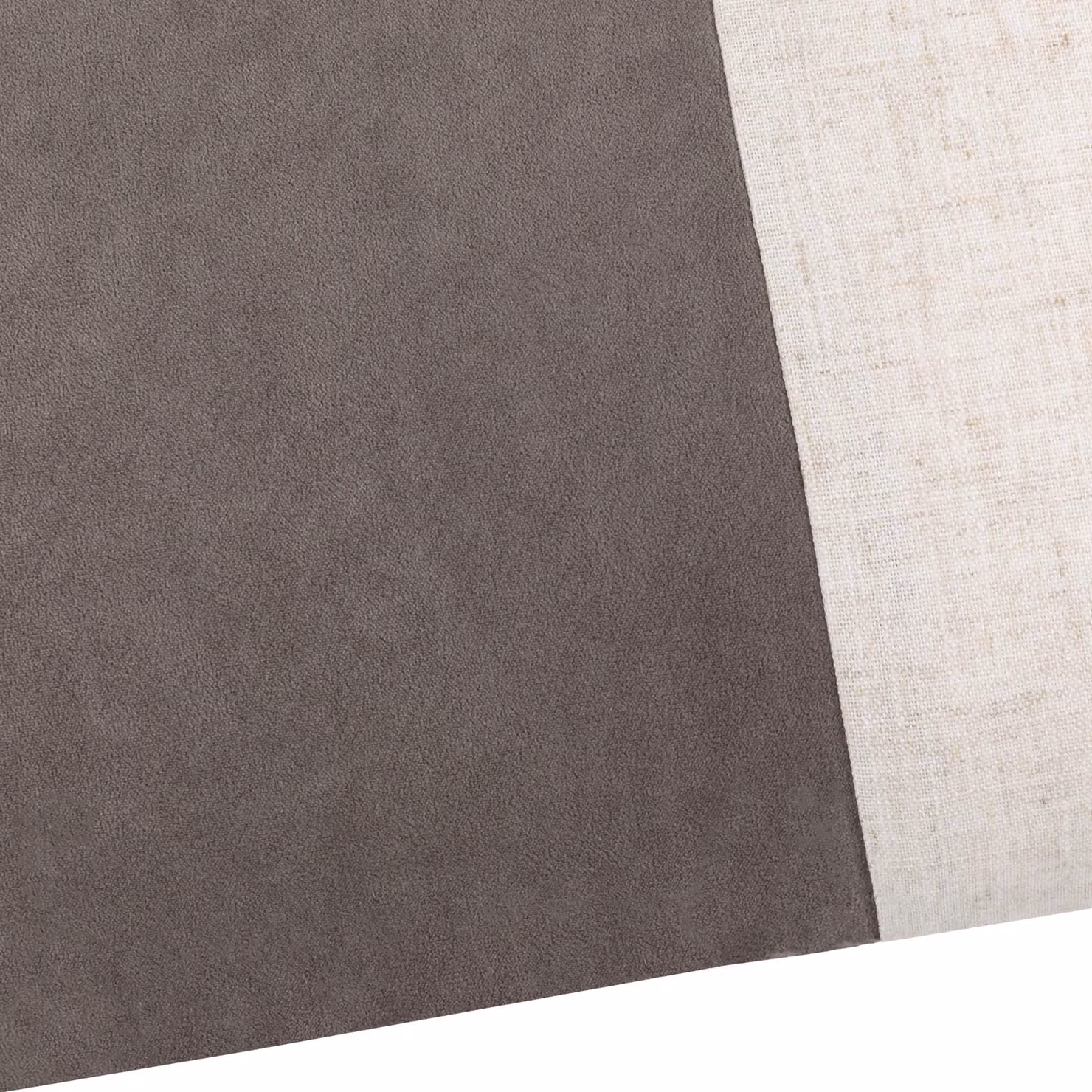 Yard Square Velvet and Linen Cushion in Beige, W/D/H: 50 x 50 x 50 cm – 3