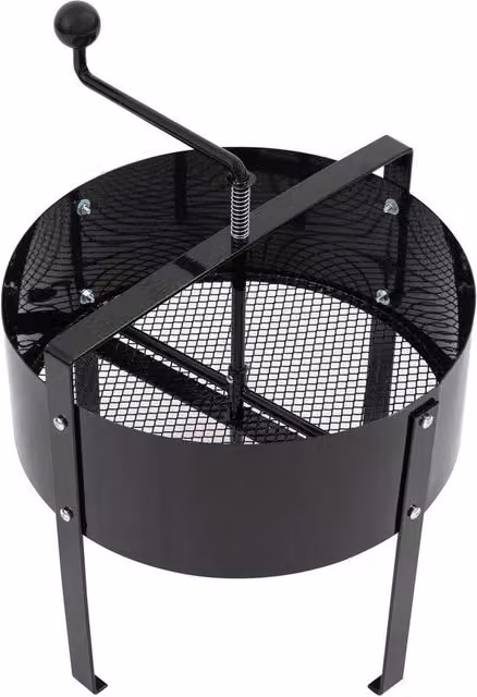 KORVIXA Heavy Duty Steel Rotary Garden Soil Sieve and Compost Sifter, Black, 18L – 1