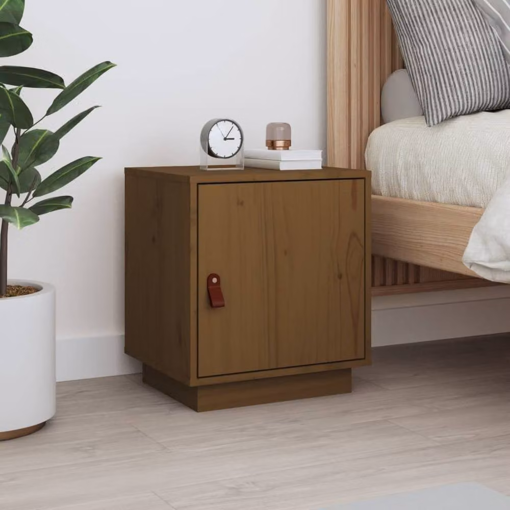 Berkfield Home Honey Brown Solid Wood Pine Bedside Cabinet W/D/H: 40 x 34 x 45 cm – 2