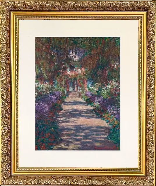 Frames by Post V Garden Mounted and Framed Botanical Print in Gold Dahlia Frame, W: 27.94 cm, H: 22.86 cm – 2