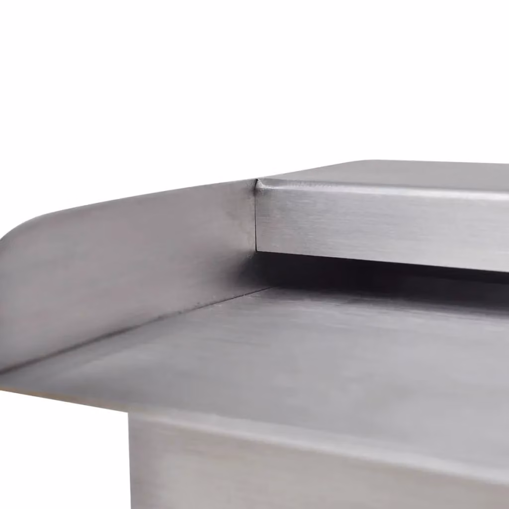 Berkfield Home Rectangular Waterfall Pool Fountain in Silver Stainless Steel, Width: 30 cm – 3