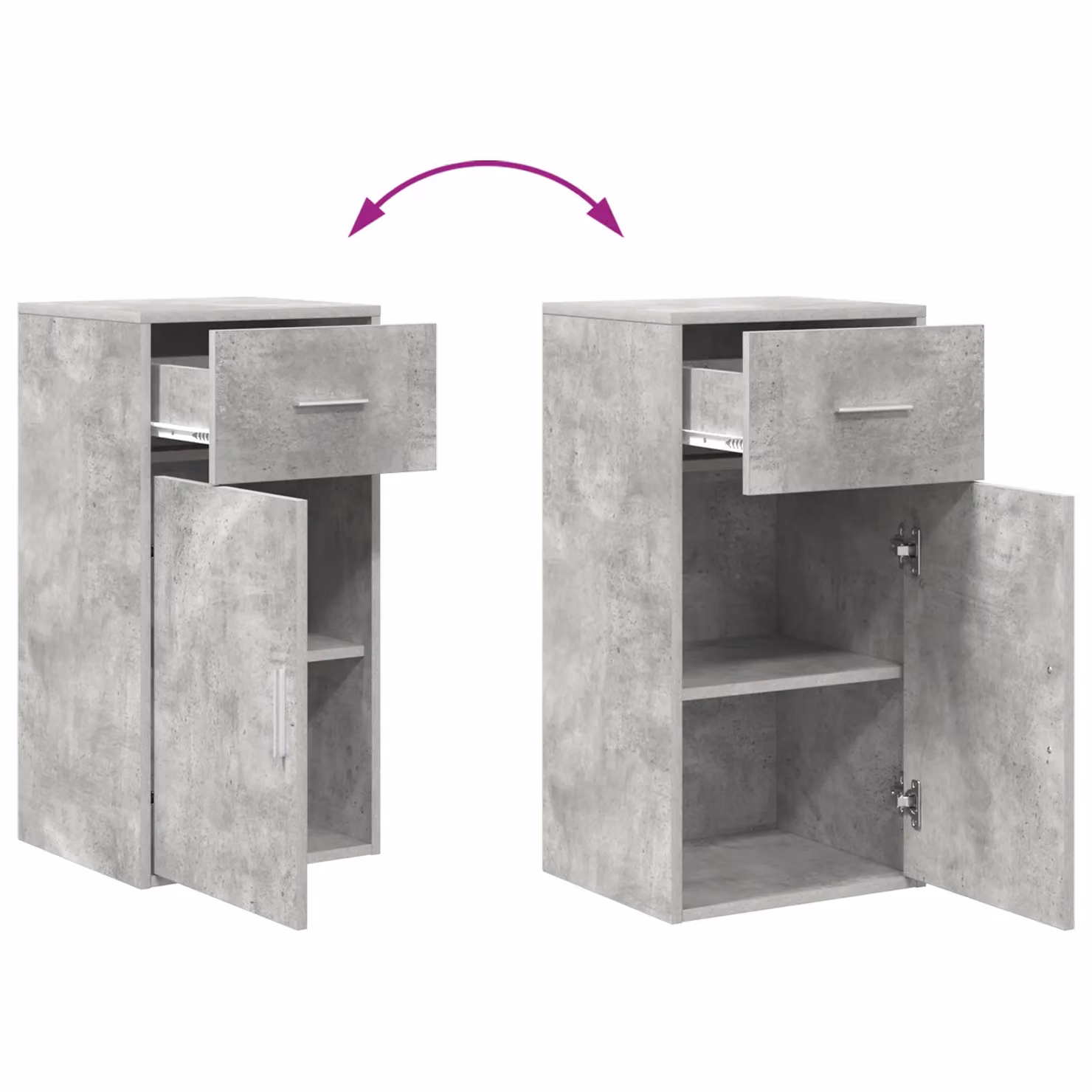 Berkfield Home Grey Modern Storage Cabinet with Hinged Doors, Internal Drawers and Shelves – 3