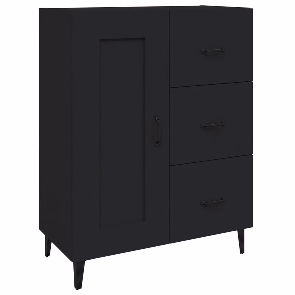 Berkfield Home Black Sideboard, W: 69.5 cm, D: 34 cm, H: 90 cm – 3