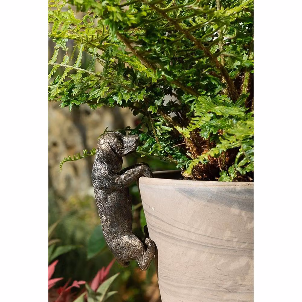 Jardinopia Dachshund Hanging Plant Pot Hanger, Bronze, W: 5.5 cm, L: 10.5 cm, H: 5 cm – 3