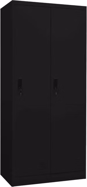 Berkfield Home Black Metal Industrial Wardrobe with Internal Shelves and Lock W/D/H: 80 x 50 x 180 cm – 1