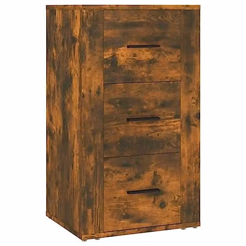 vidaXL Modern Sideboard in Brown Smoked Oak, W/D/H: 40 x 33 x 70 cm