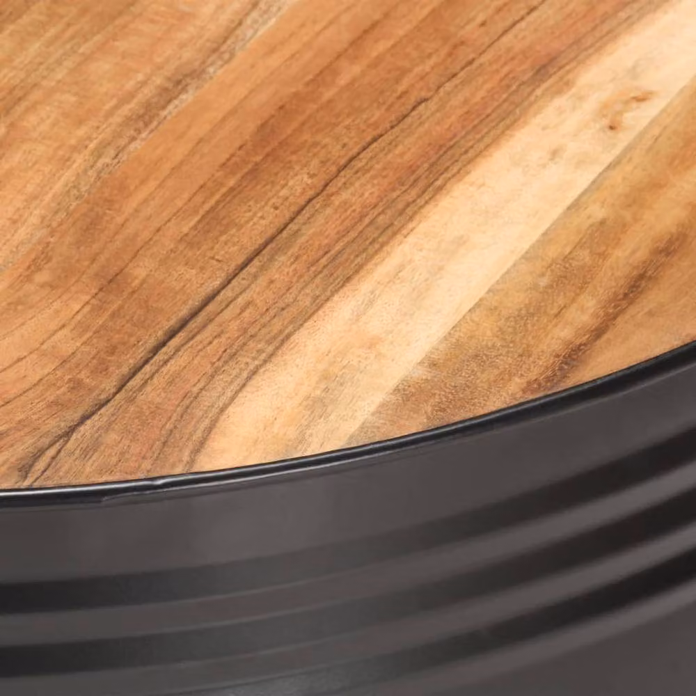 Berkfield Home Black Solid Acacia Wood Coffee Table W/D/H: 68 x 68 x 36 cm – 4