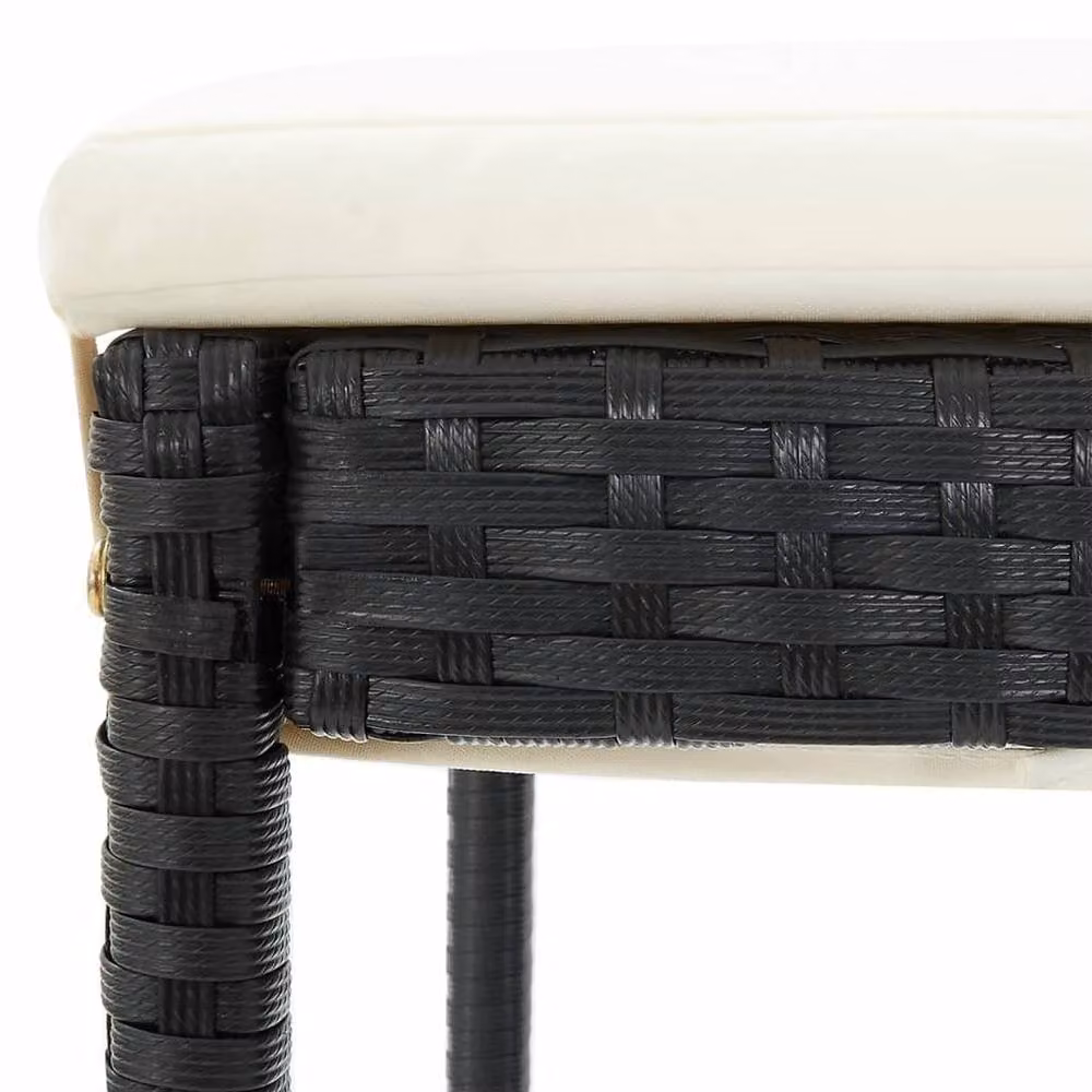 Berkfield Home 5 Piece Black Acacia Wood and Poly Rattan Garden Bar Set – 4