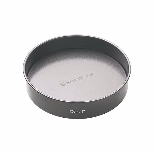 MasterClass Non-Stick Loose Base Round Carbon Steel Cake Tin, Grey, 20cm
