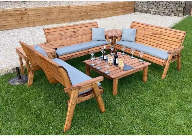 Charles Taylor Balmoral Deluxe Nine Seater Garden Furniture Set in Brown – 1