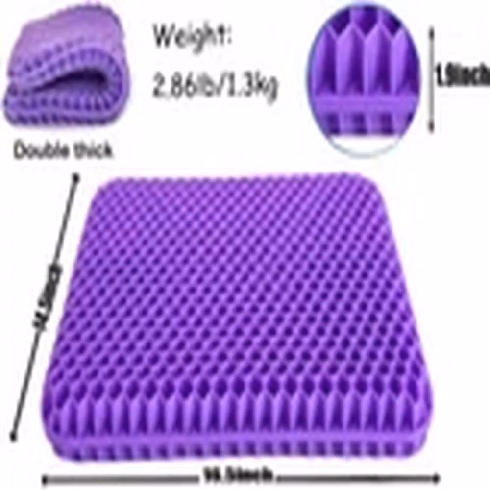 EONLION Ultra Thick Orthopaedic Gel Foam Seat and Back Cushion Pad in Purple – 2