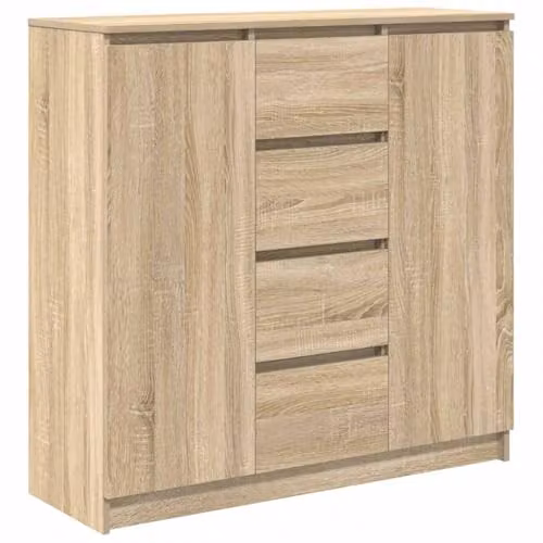 vidaXL Sideboard with Drawers in Sonoma Oak Brown, W/D/H: 100.5 x 35.0 x 98.5 cm – 1