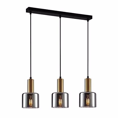 Netlighting Santia Modern 3 Light Bar Pendant Ceiling Light in Copper with E27 Bulbs