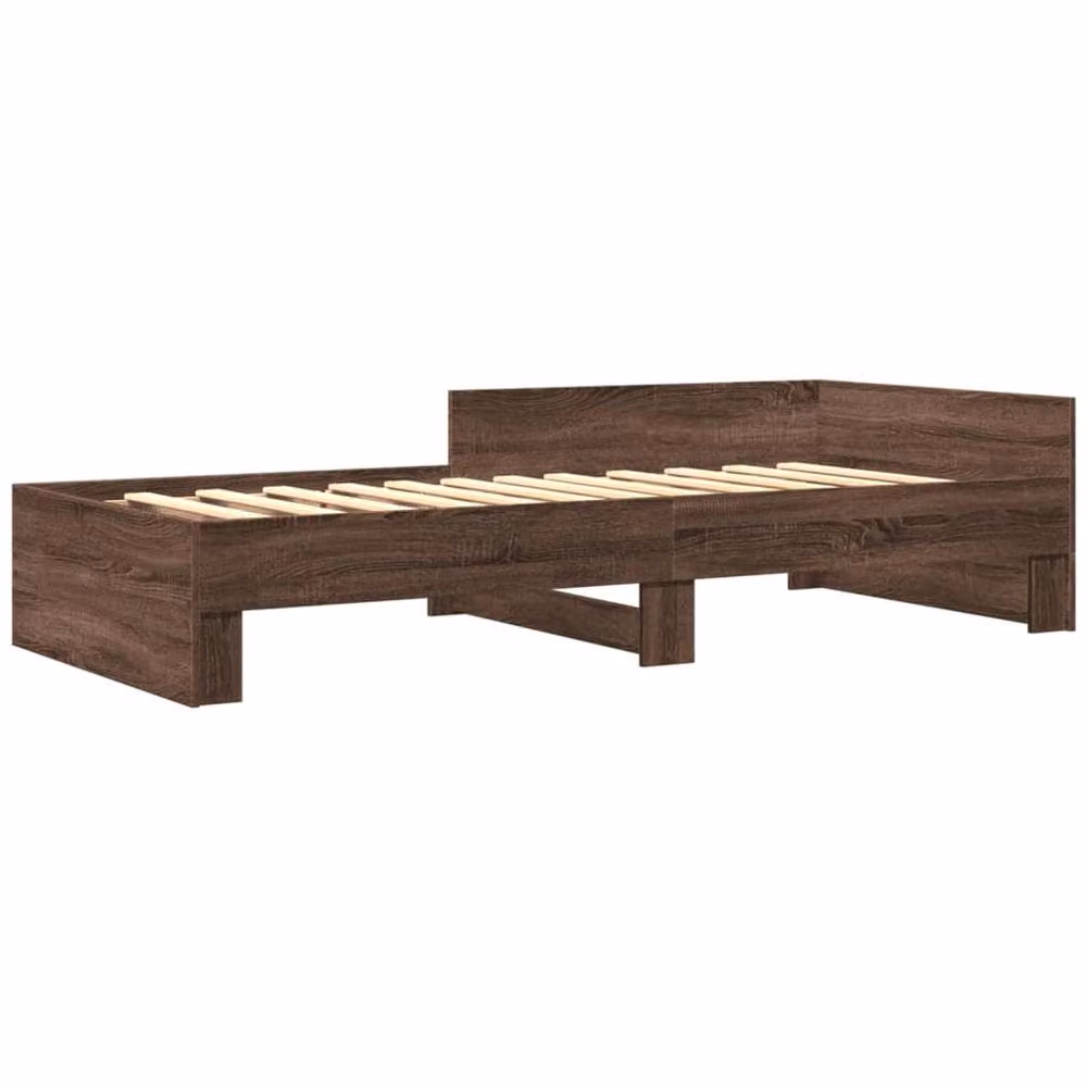 Berkfield Home Small Single Wood Bed Frame in Brown Oak – 3