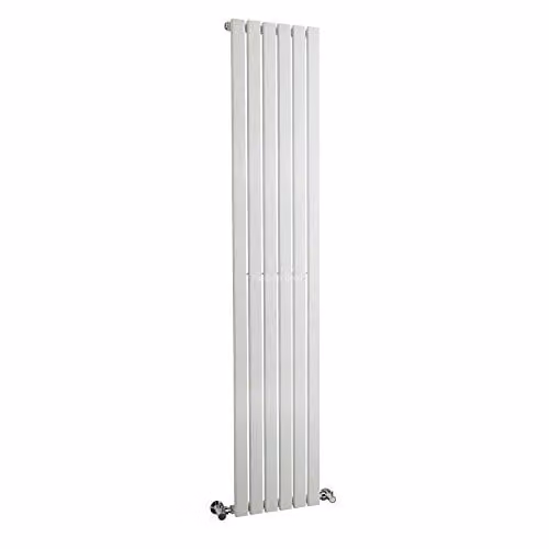 Hudson Reed Sloane Modern Vertical Single Panel Designer Bathroom Radiator, White, H 180 cm x W 35.4 cm
